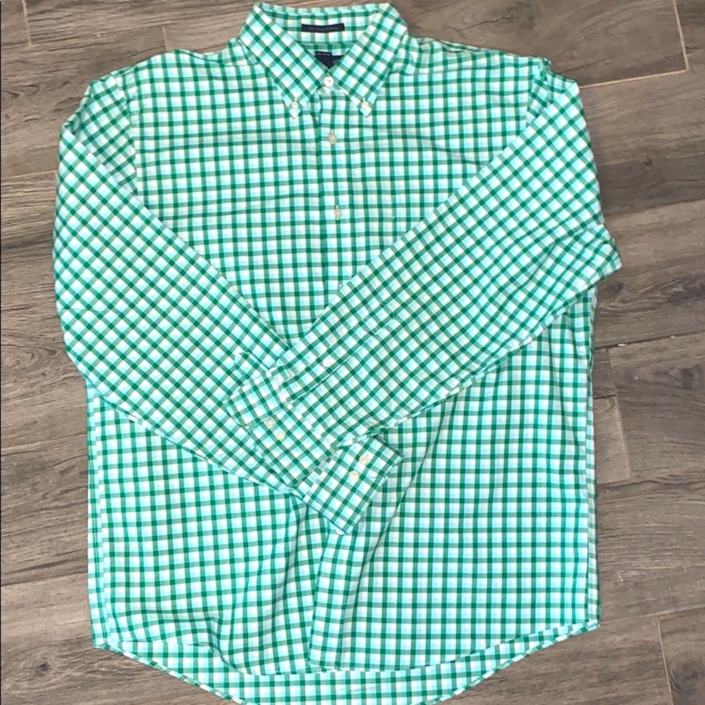 Lands' End No Iron Twill Button Down Large